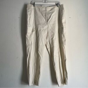 NWT! chicos women’s cream stretch linense utility tapered ankle pant chino
